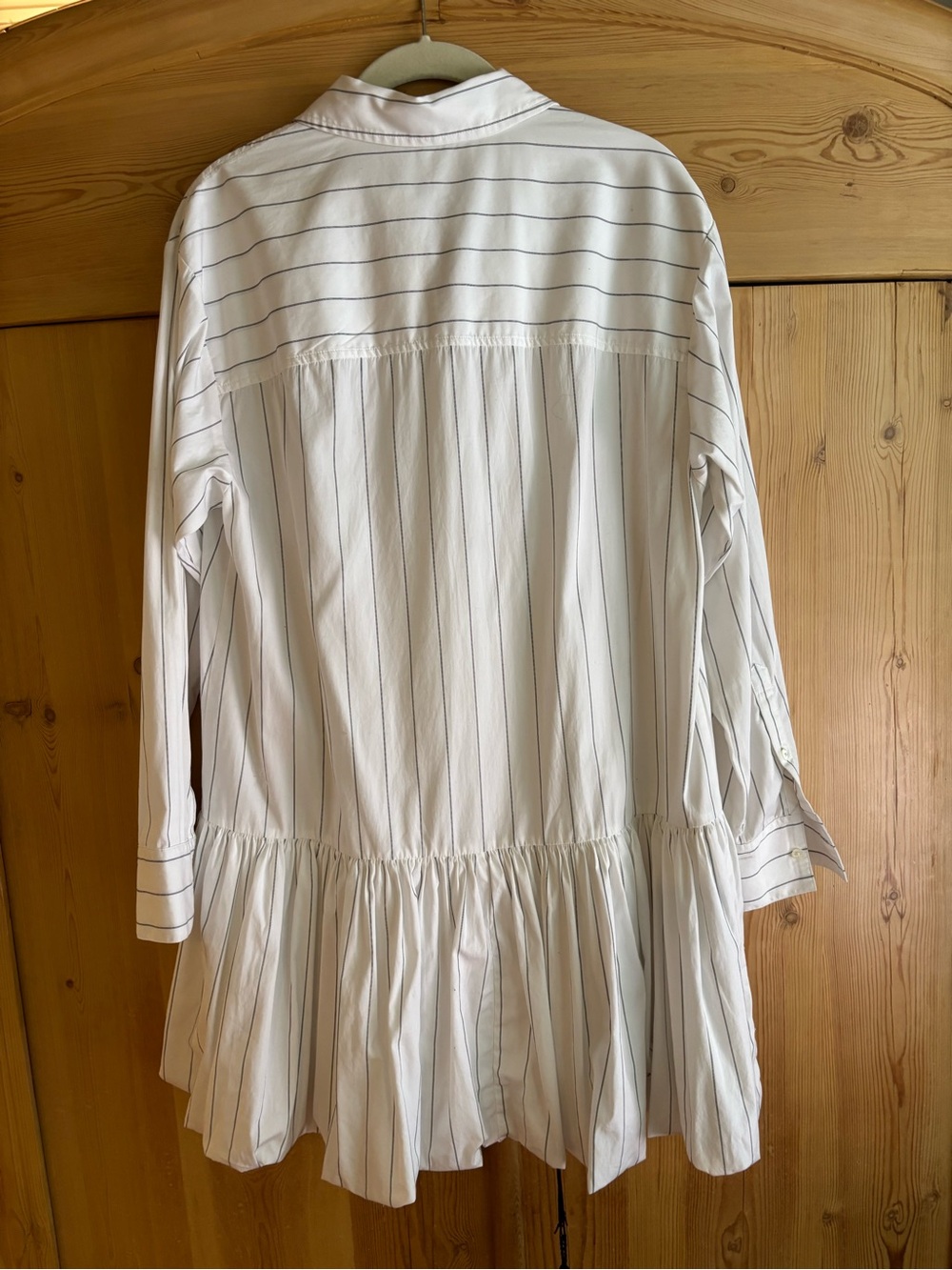 Madewell White/Black Bubble-Hem Mini Shirtdress - Picture 3 of 8